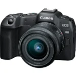 تصویر دوربین Canon EOS R8 با لنز 24-50mm و سنسور فول‌فریم مناسب عکاسی حرفه‌ای و فیلم‌برداری با کیفیت بالا