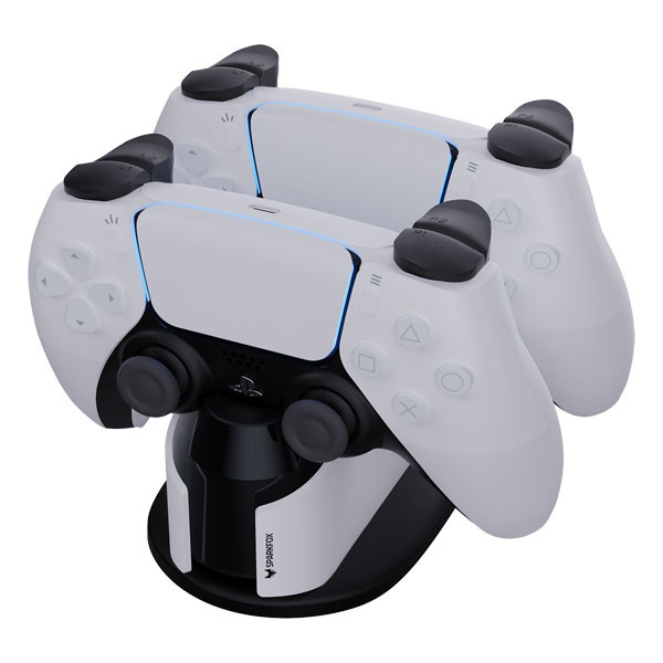 شارژ همزمان دو دسته PS5 DualSense با شارژر Sparkfox و محافظت ایمن از باتری