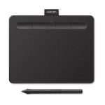 در تصویر، قلم نوری Wacom CTL-4100WLK-N با طراحی ساده، ظریف و بسیار ارگونومیک دیده می‌شود.