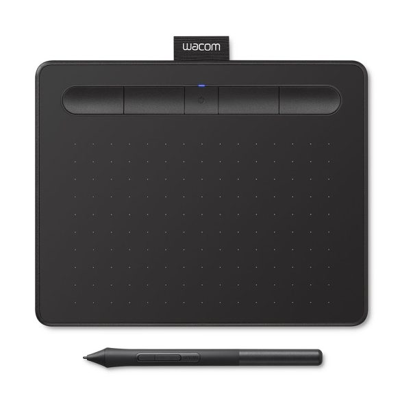 در تصویر، قلم نوری Wacom CTL-4100WLK-N با طراحی ساده، ظریف و بسیار ارگونومیک دیده می‌شود.