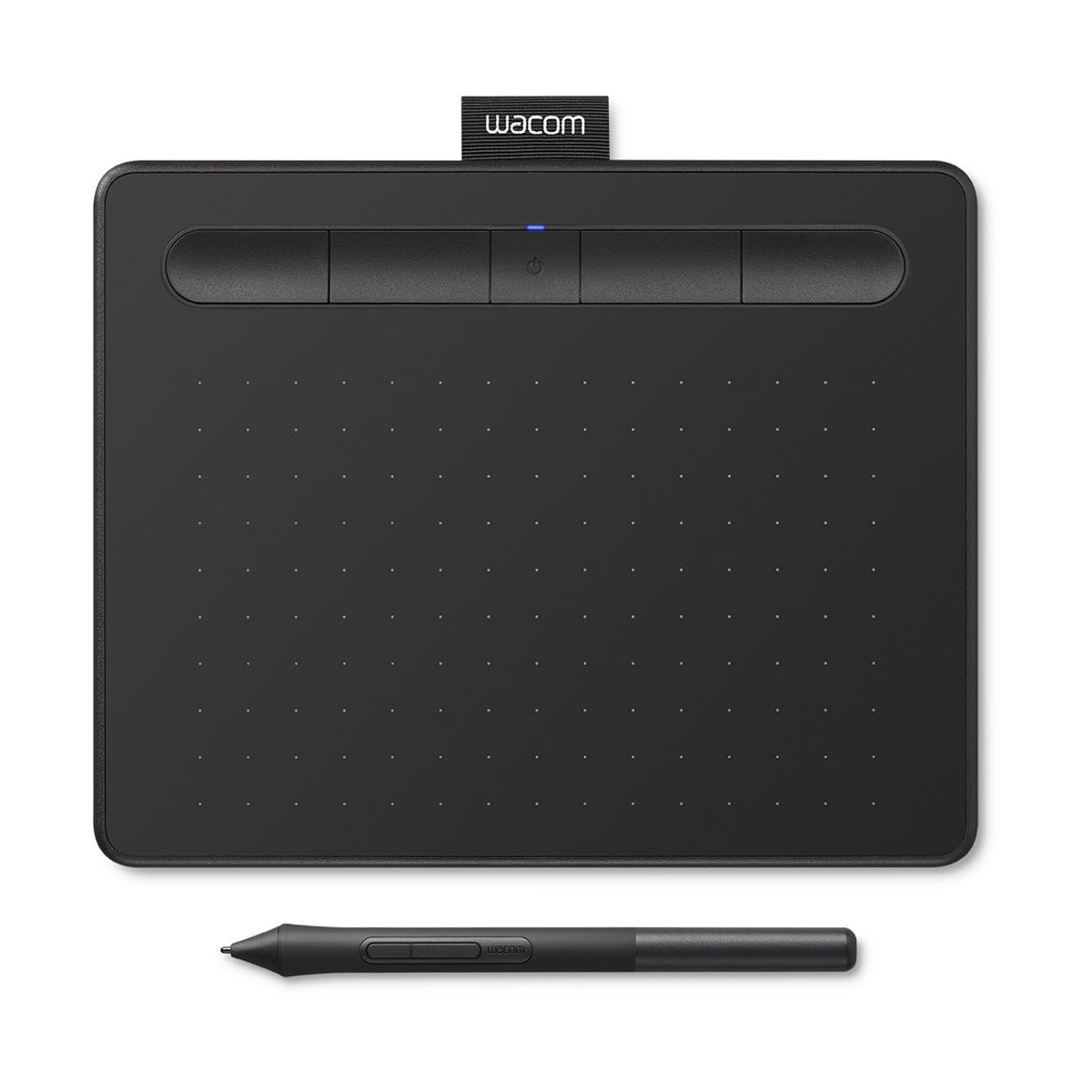 در تصویر، قلم نوری Wacom CTL-4100WLK-N با طراحی ساده، ظریف و بسیار ارگونومیک دیده می‌شود.