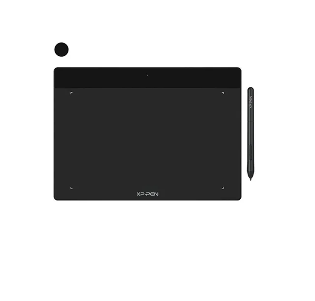 تبلت طراحی XP-Pen Deco Fun L همراه با قلم P01 بدون باتری؛ نمایی از سطح بزرگ و باریک آن که برای طراحی دیجیتال، آموزش آنلاین و انیمیشن مناسب است