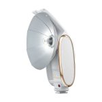 فلاش اکسترنال گودکس مدل Godox Lux Senior Grey با طراحی رترو، رنگ خاکستری و قابلیت اتصال آسان به دوربین، مناسب عکاسی پرتره و خیابانی.