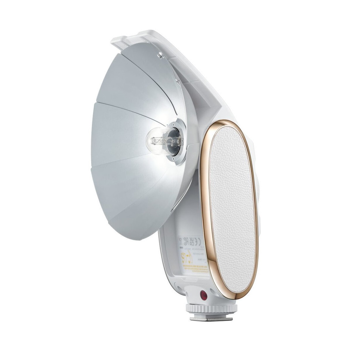 فلاش اکسترنال گودکس مدل Godox Lux Senior Grey با طراحی رترو، رنگ خاکستری و قابلیت اتصال آسان به دوربین، مناسب عکاسی پرتره و خیابانی.