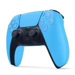 تصویر دسته PS5 آبیDualSense Starlight Blue با طراحی آبی براق و امکانات پیشرفته برای گیمرها.