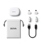 میکروفون یقه ای بی سیم بویا Boya Mini 13 Combo Wireless Microphone White - تصویر 2