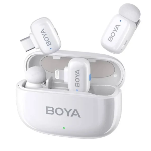میکروفون یقه ای بی سیم بویا Boya Mini 13 Combo Wireless Microphone White